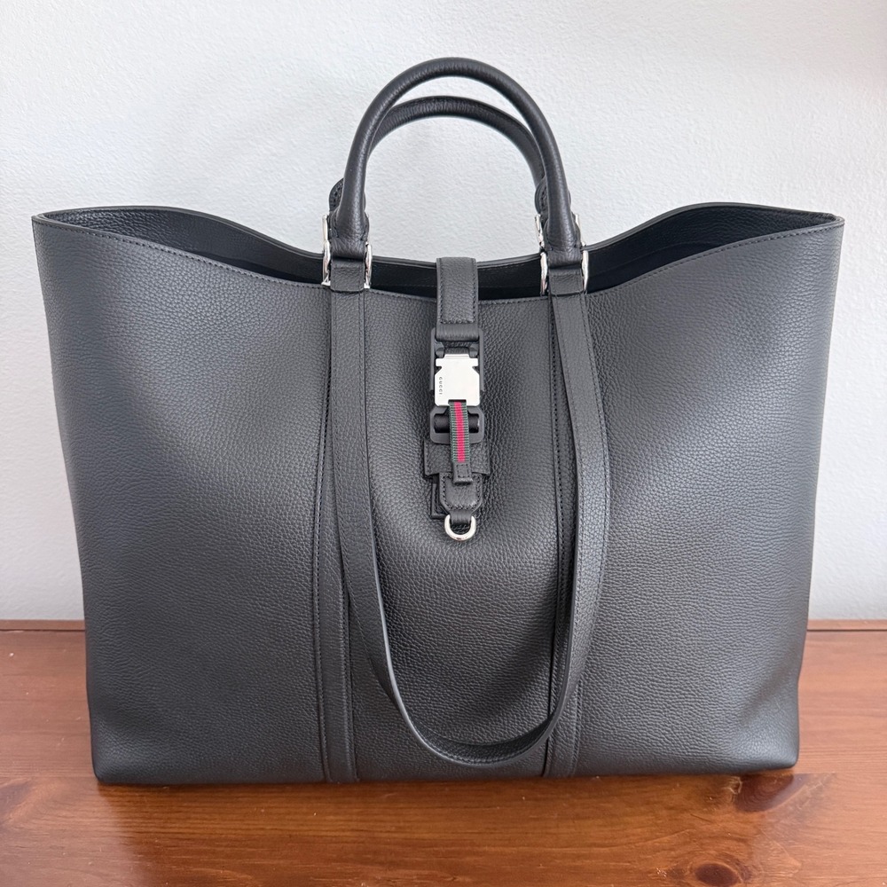 Gucci Black Leather‎ Tote Bag 816753, New